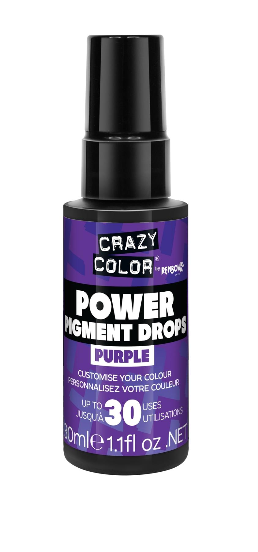 Crazy Colour Power Pure Pigment Drops - Purple 30ml